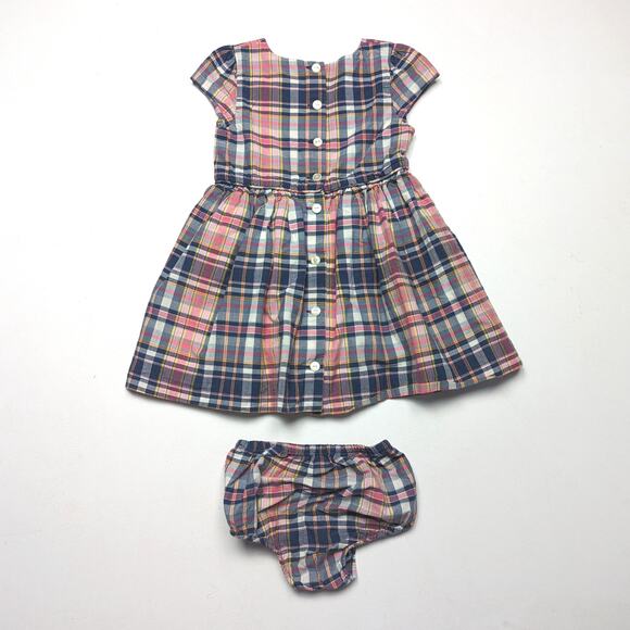 Ralph Lauren Dress Girls Size 18m Blue Plaid Casual - Picture 3 of 4
